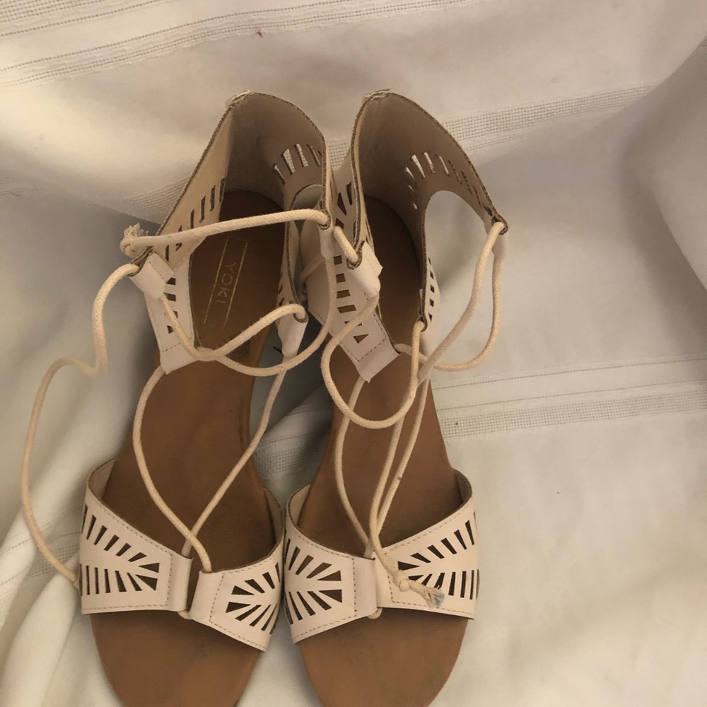 Low heal strap sandals size 7.